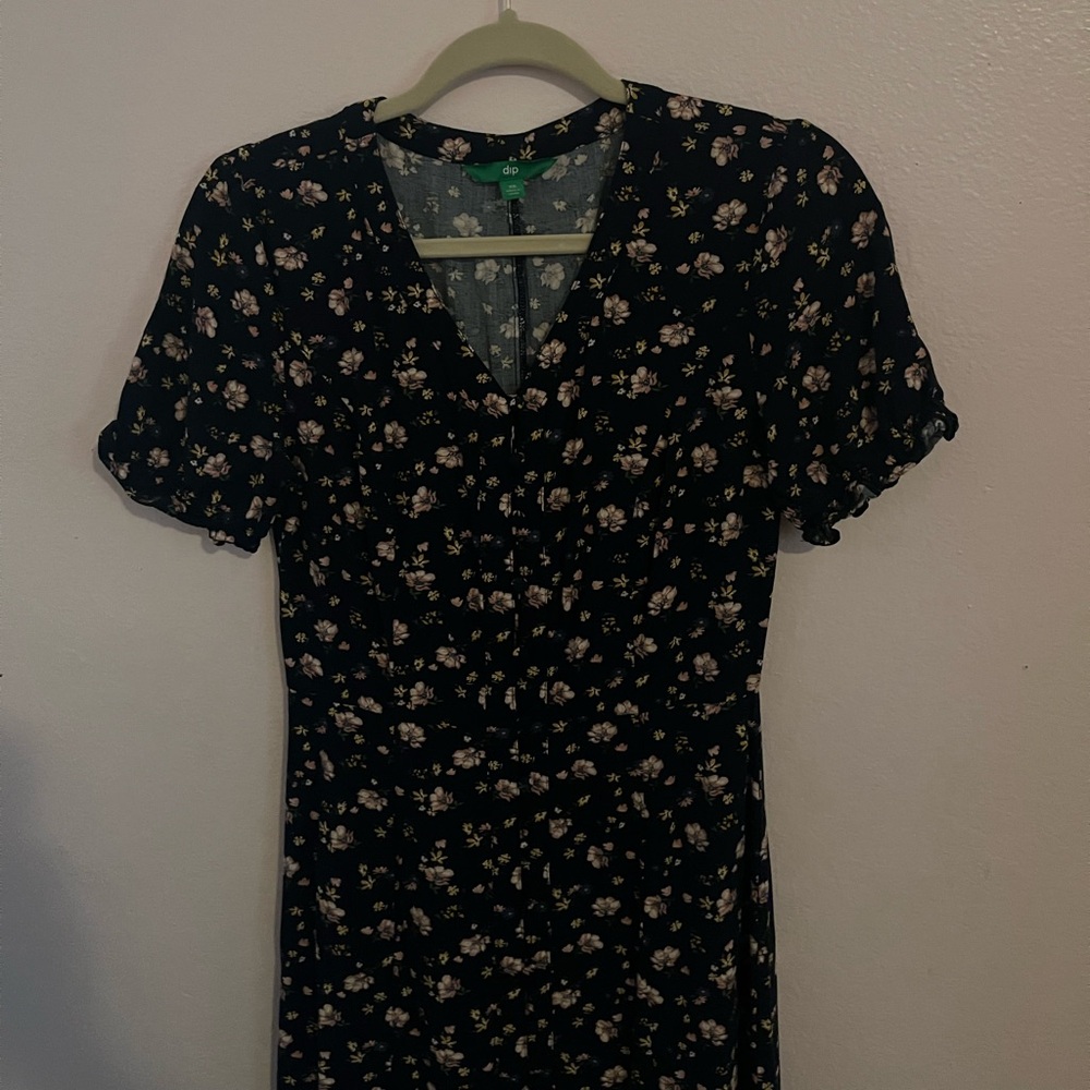 Dip Black Floral Dress